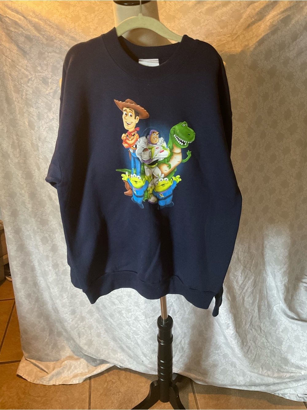 Vintage Disney Store Navy Blue Toy Story Crewneck Sweatshirt